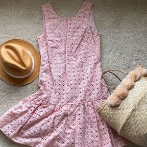 J.crew pink embroidered dress